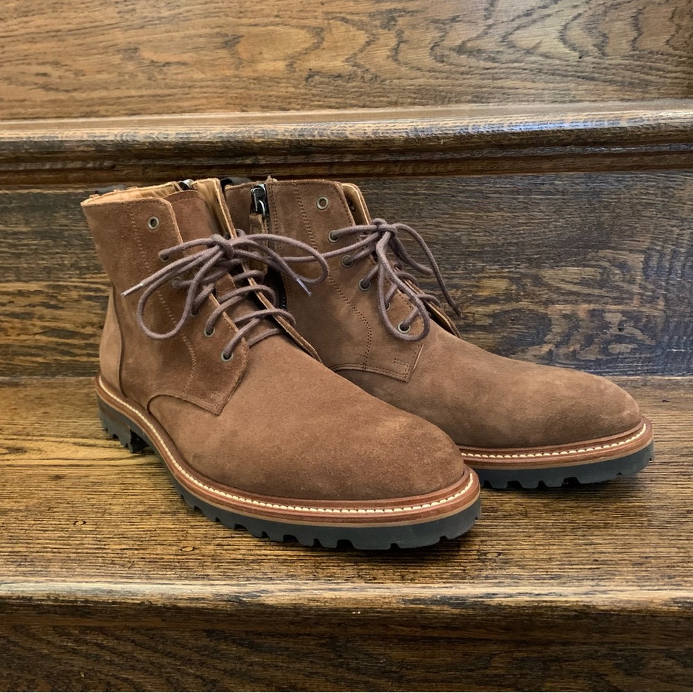 Aquatalia Men’s Leaston Suede Boot (Chestnut) Size 8.5 - Picture 2 of 13